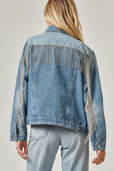 19902 Chaqueta con flecos de diamantes de imitación Vivian