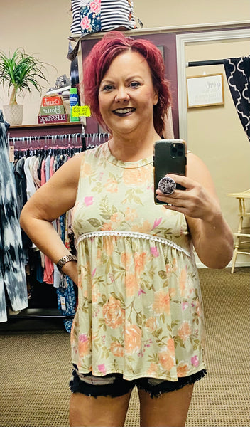 Top sin mangas con cintura imperio Rosie