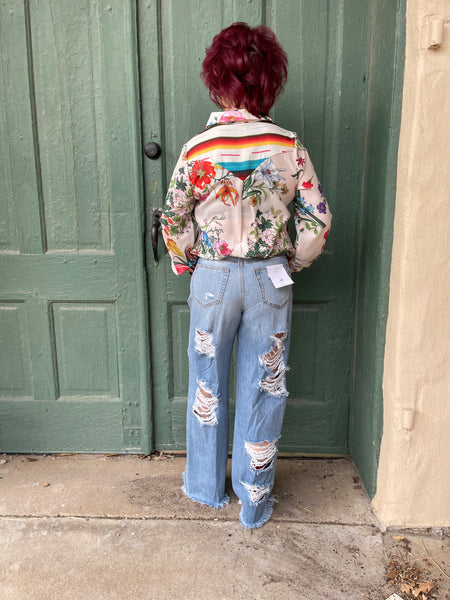 Lizzie Floral Western Blouse