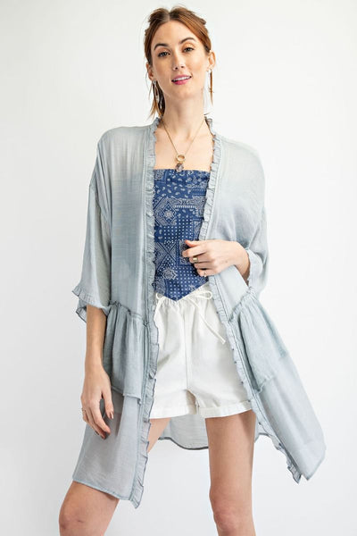 3297   Jerzee 3/4 Sleeve Kimono