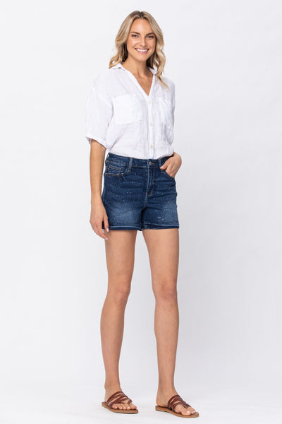 150081 Pantalones cortos de mezclilla azul Marley Galaxy Splash Judy - ¡Reg & Plus!