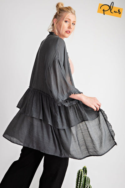 3297   Jerzee 3/4 Sleeve Kimono