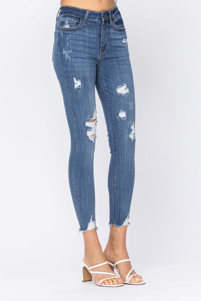 82202 Virgie High Rise Cropped Distressed Judy Blue Jeans