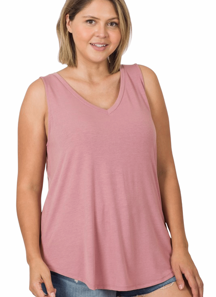 2107 Kaye Sleeveless V-neck Basic Tank