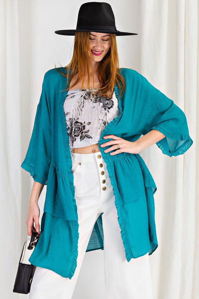 3297   Jerzee 3/4 Sleeve Kimono
