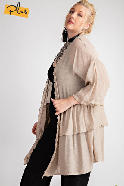 3297   Jerzee 3/4 Sleeve Kimono