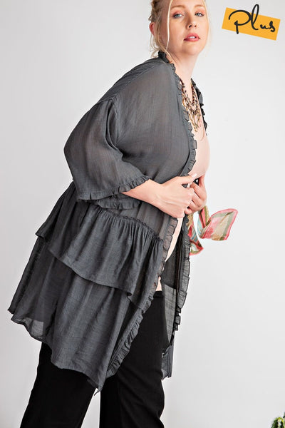 3297   Jerzee 3/4 Sleeve Kimono