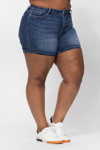 150081 Pantalones cortos de mezclilla azul Marley Galaxy Splash Judy - ¡Reg & Plus!