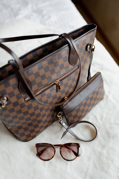 0078577 Bolso London Check Marfil o Marrón