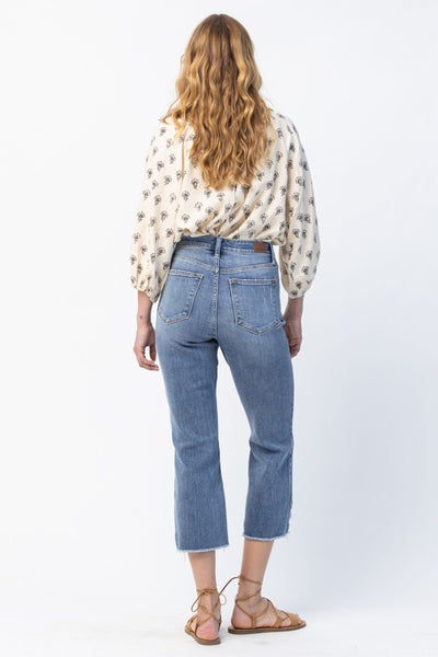 82434 Alisha Hi-Rise Destroyed Straight Leg Ankle Judy Blue Jeans