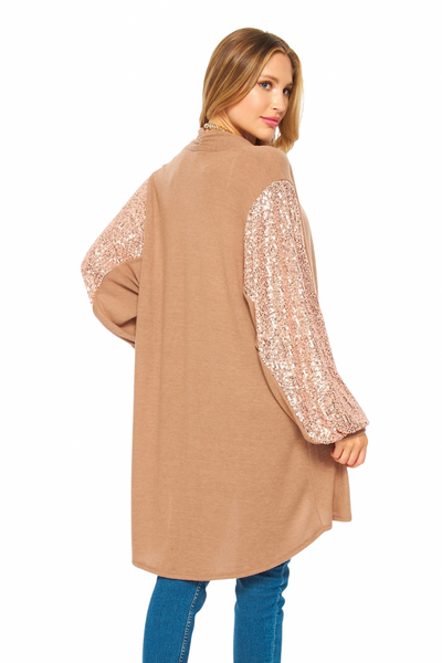 Cárdigan Tammy con mangas de lentejuelas