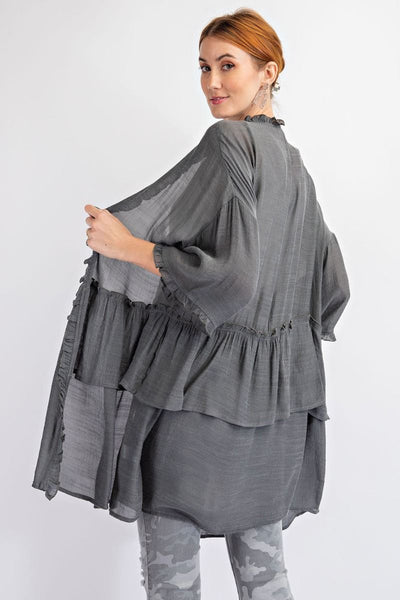 3297   Jerzee 3/4 Sleeve Kimono