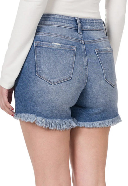 Angie Hi-Rise Distressed Jean Shorts