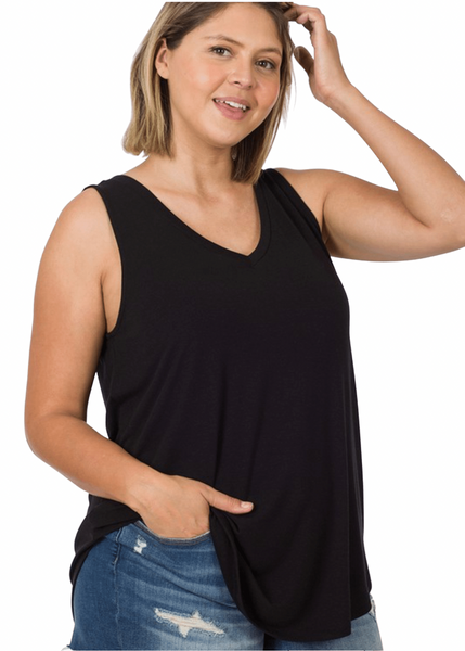 2107 Kaye Sleeveless V-neck Basic Tank