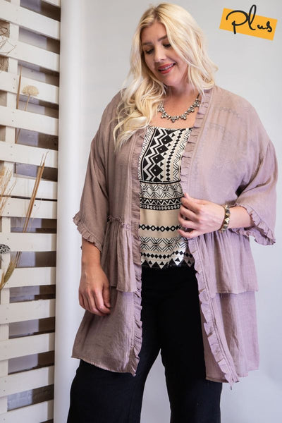 3297   Jerzee 3/4 Sleeve Kimono