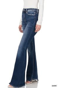 1715 Easley Hi-Rise Panel Flare Jeans by Zenana