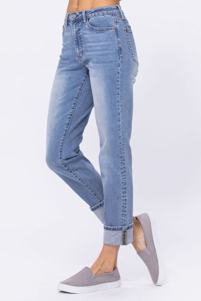 88337   Lolly Hi-Waist Vintage Wash Boyfriend Judy Blue Jeans