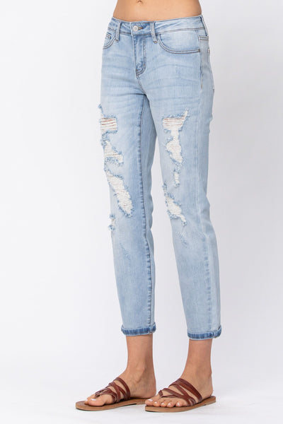8878 Brittany Mid-Rise Destroyed Boyfriend Judy Blue Jeans