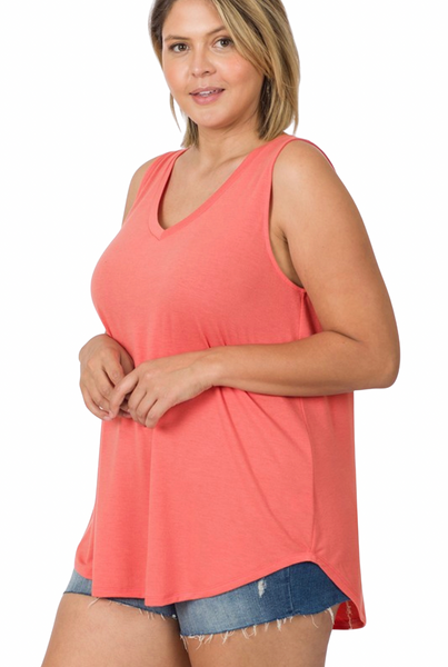 2107 Kaye Sleeveless V-neck Basic Tank