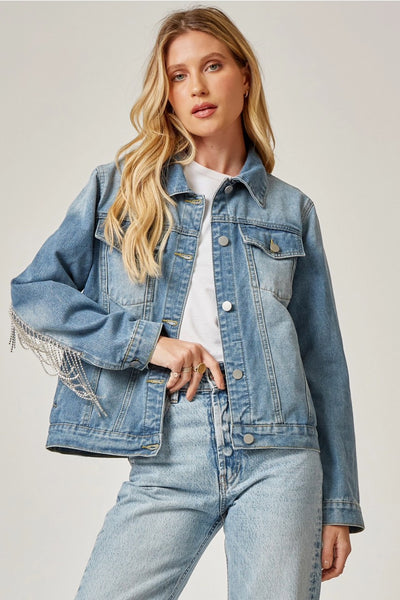 19902 Chaqueta con flecos de diamantes de imitación Vivian