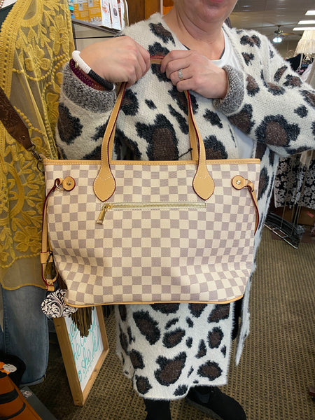 0078577 Bolso London Check Marfil o Marrón