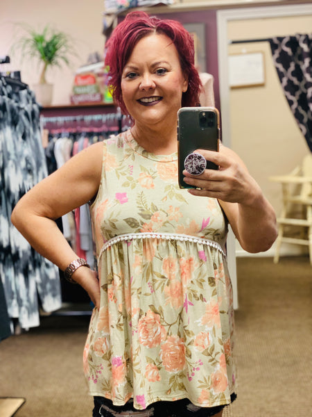 Top sin mangas con cintura imperio Rosie