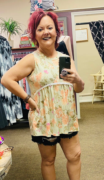 Top sin mangas con cintura imperio Rosie