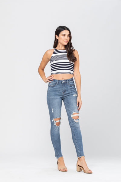 8884   Miranda Destroyed Knee Judy Blue Skinny Jean