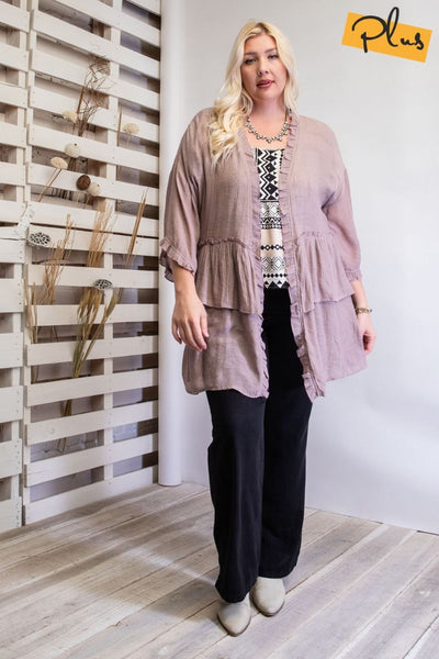 3297   Jerzee 3/4 Sleeve Kimono