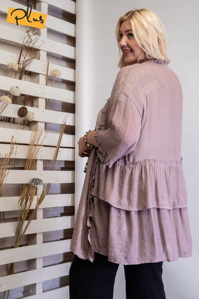 3297   Jerzee 3/4 Sleeve Kimono