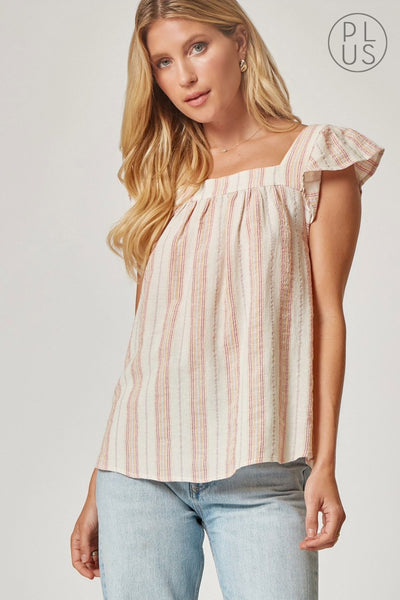 10380 Parker Vertical Stripe Top - Reg & Plus!