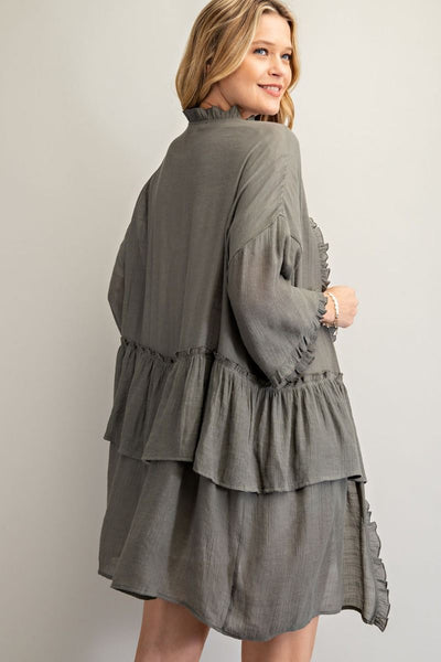 3297   Jerzee 3/4 Sleeve Kimono