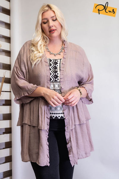 3297   Jerzee 3/4 Sleeve Kimono