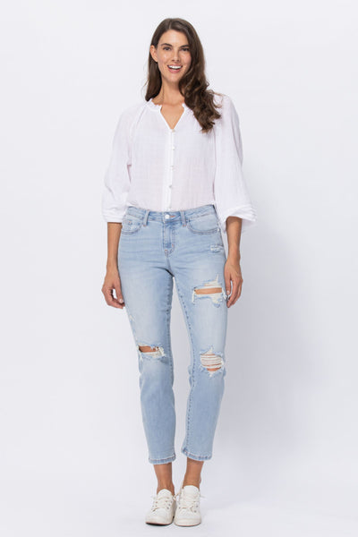 Jessica Mid-Rise Destroyed Boyfriend Judy Blue Jeans