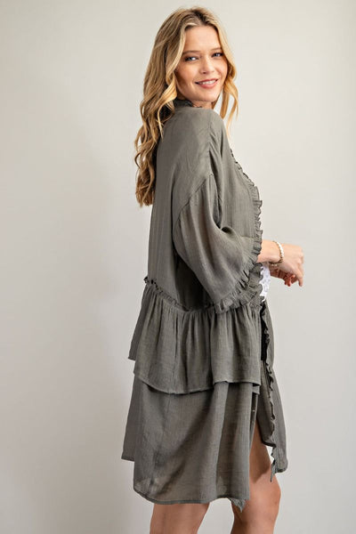 3297   Jerzee 3/4 Sleeve Kimono