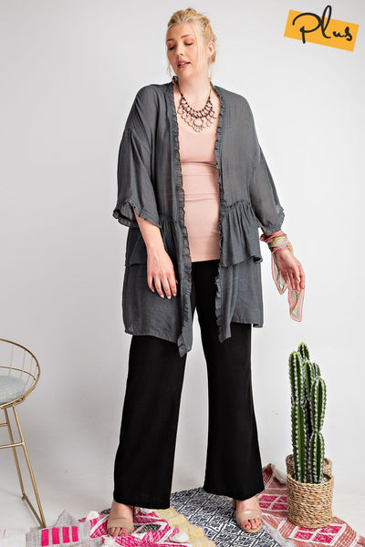 3297   Jerzee 3/4 Sleeve Kimono