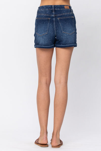 150081 Pantalones cortos de mezclilla azul Marley Galaxy Splash Judy - ¡Reg & Plus!