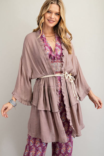3297   Jerzee 3/4 Sleeve Kimono