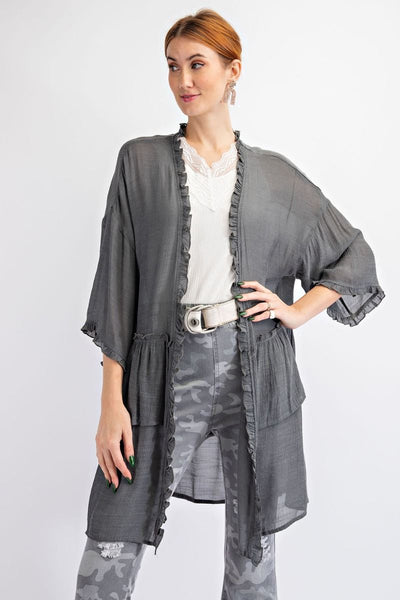 3297   Jerzee 3/4 Sleeve Kimono