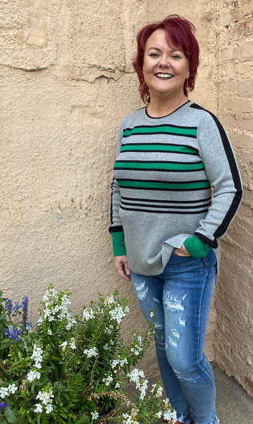 Jersey a rayas con cuello redondo Bylyse