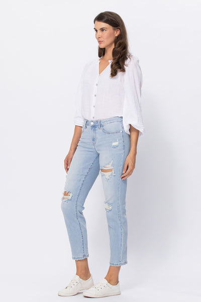 Jessica Mid-Rise Destroyed Boyfriend Judy Blue Jeans