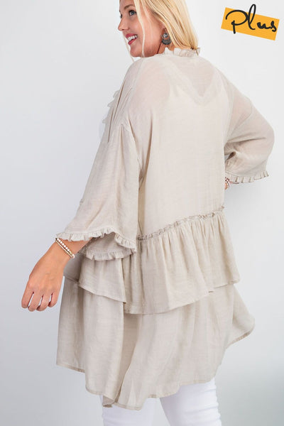 3297   Jerzee 3/4 Sleeve Kimono