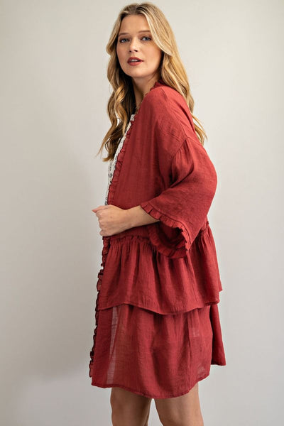 3297   Jerzee 3/4 Sleeve Kimono