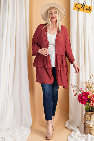 3297   Jerzee 3/4 Sleeve Kimono