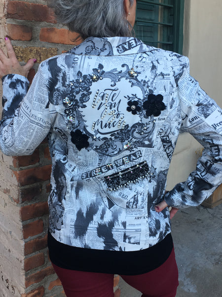 TR-235 Tricotto Newspaper Print Jacket