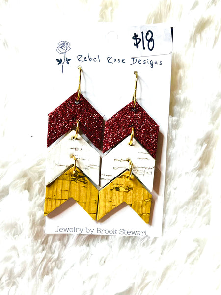 Pendientes pequeños con chevrón KC