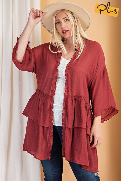 3297   Jerzee 3/4 Sleeve Kimono