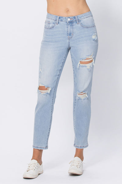 Jessica Mid-Rise Destroyed Boyfriend Judy Blue Jeans