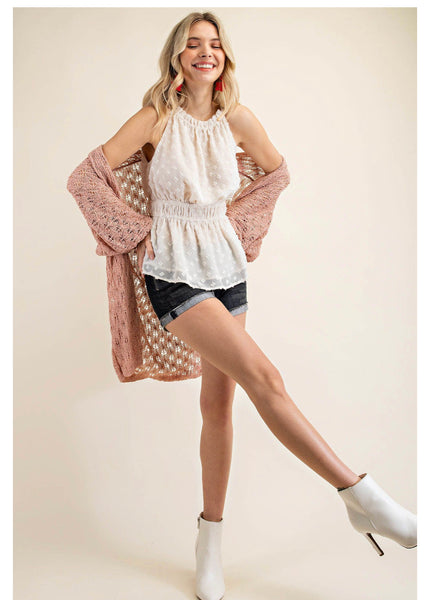 6742 Suéter plumero suave Harlow Pointelle - ¡Reg & Plus!