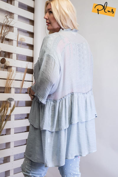 3297   Jerzee 3/4 Sleeve Kimono